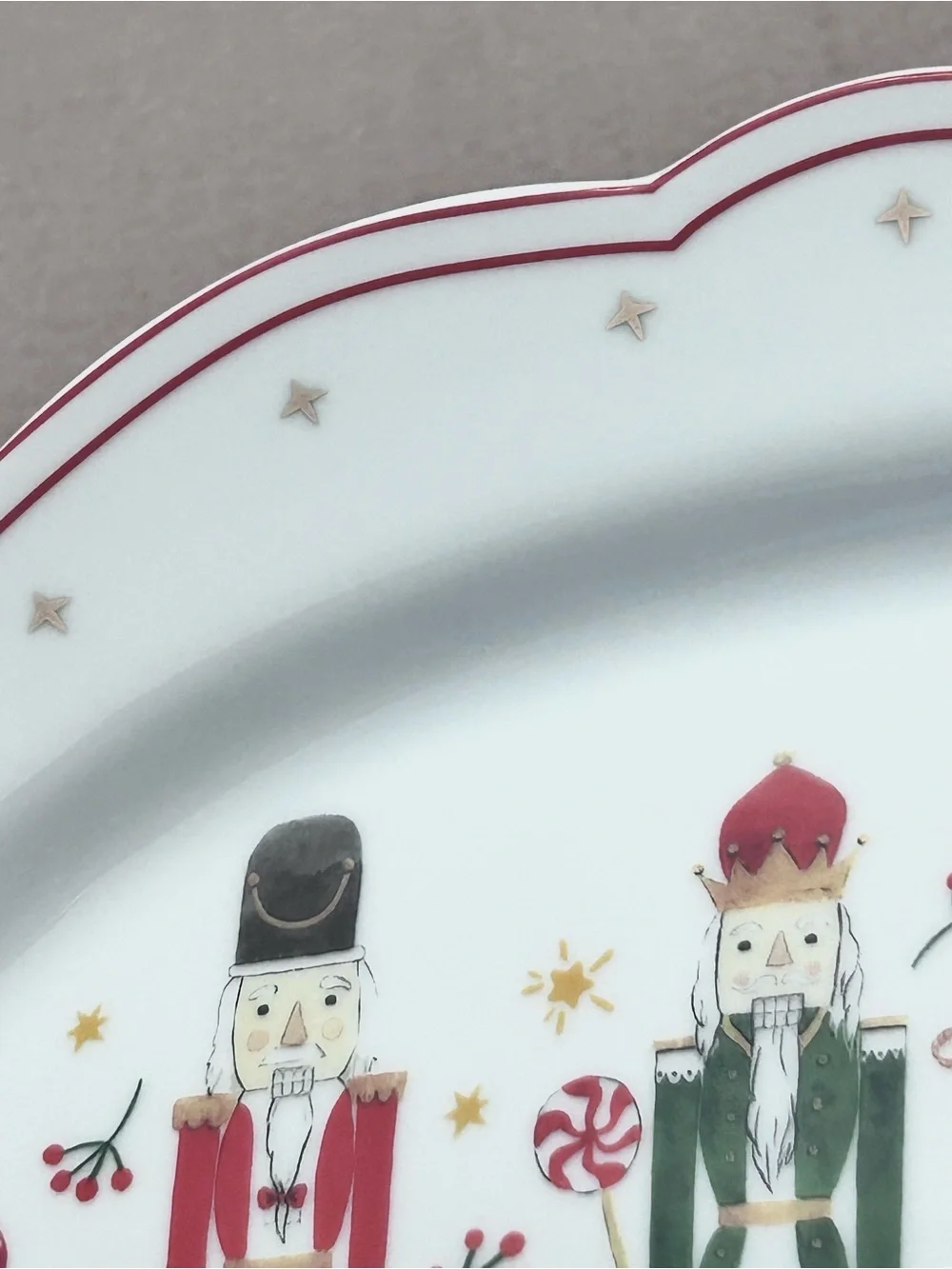 Grace Teaware Scalloped Holiday Royal Nutcrackers Serving Platter Porcelain New